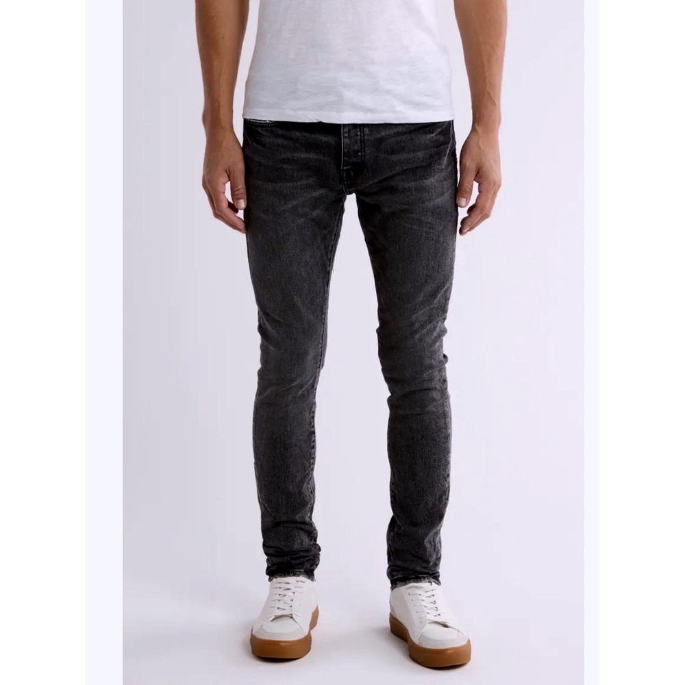 Purple‎ Brand P001 Slim Fit Black Faded Distressed Jeans Mens Size 32 Button Fly